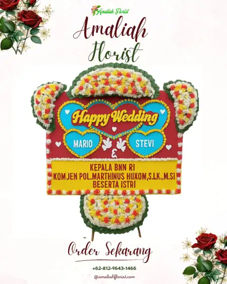 Papan Bunga Pernikahan Tumpang